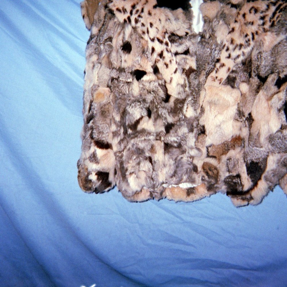 Vintage Ladies Dyed Rabbit Fur Patchwork Jacket